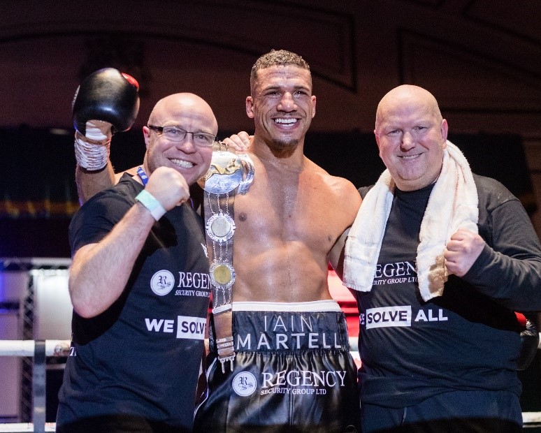 Iain Martell Celebrates Boxing Victory with the Help of Regency Security